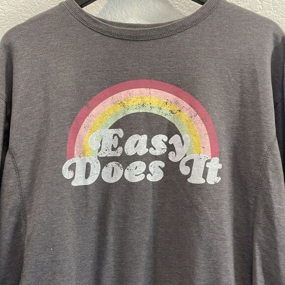 Wildfox Gray Easy Does It Printed Graphic Sweatshirt Size Medium - Picture 3 of 9